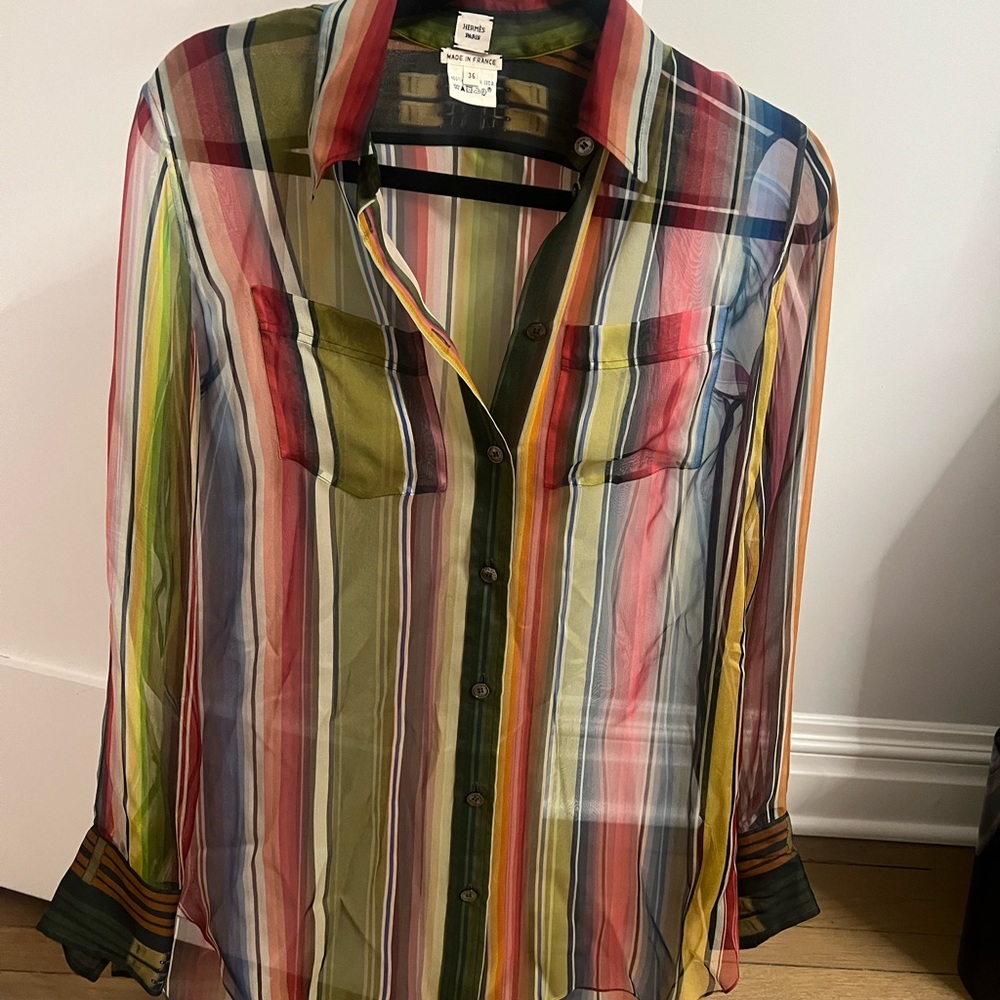 Vintage Hermès Multicolor Silk Top